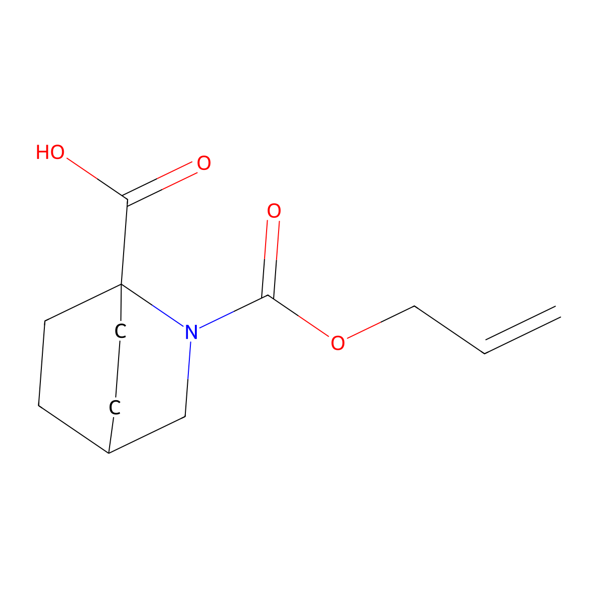 2-[(Prop-2-en-1-yloxy)carbonyl]-2-azabicyclo[2.2.2]octane-1-carboxylic acid molecular structure, CAS 2680877-56-7