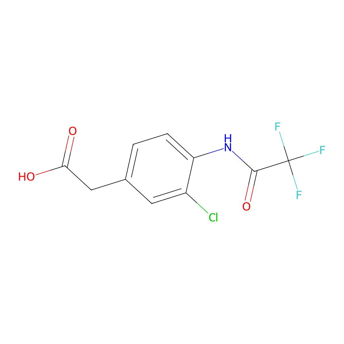 2-[3-Chloro-4-(2,2,2-trifluoroacetamido)phenyl]acetic acid molecular structure, CAS 2680877-62-5