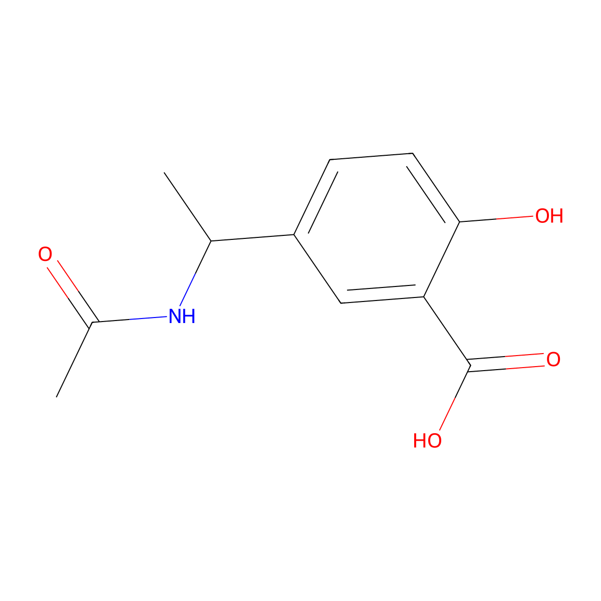 5-(1-Acetamidoethyl)-2-hydroxybenzoic acid molecular structure, CAS 2680877-63-6