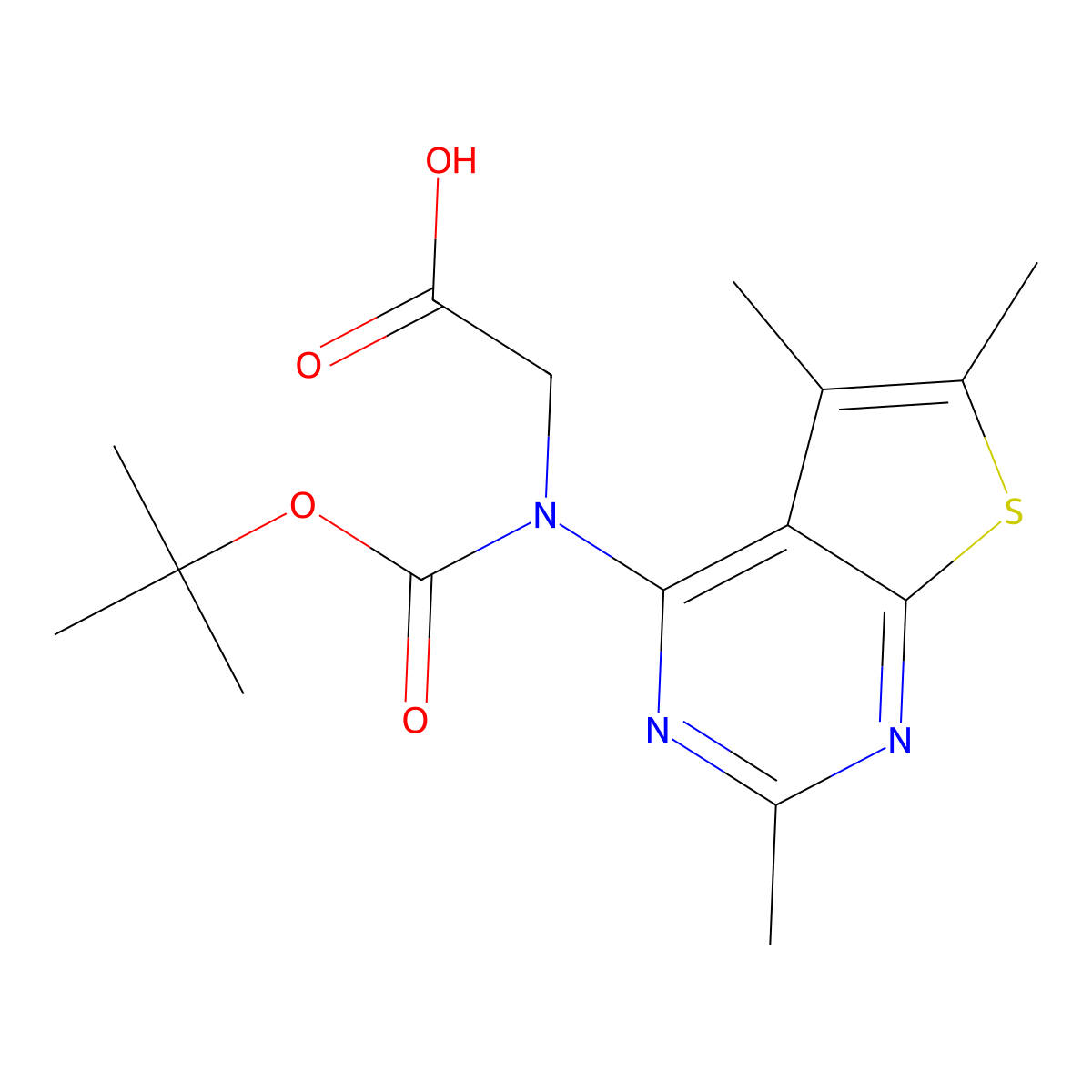 2-{[(Tert-butoxy)carbonyl]({2,5,6-trimethylthieno[2,3-d]pyrimidin-4-yl})amino}acetic acid molecular structure, CAS 2680877-64-7