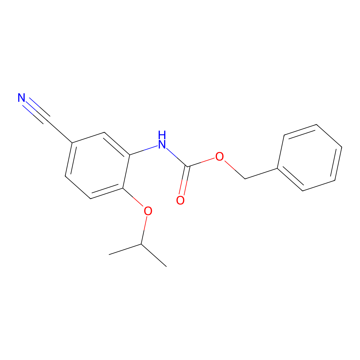 benzyl N-[5-cyano-2-(propan-2-yloxy)phenyl]carbamate molecular structure, CAS 2680877-75-0
