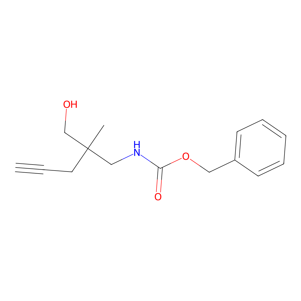 benzyl N-[3-hydroxy-2-methyl-2-(prop-2-yn-1-yl)propyl]carbamate molecular structure, CAS 2680877-85-2