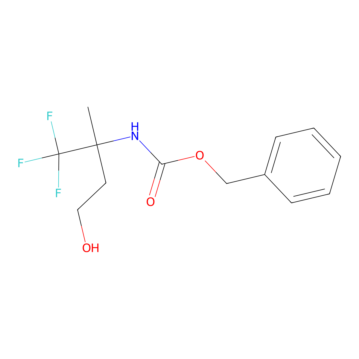 benzyl N-(1,1,1-trifluoro-4-hydroxy-2-methylbutan-2-yl)carbamate molecular structure, CAS 2680877-86-3
