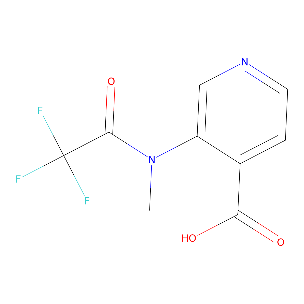 3-(2,2,2-trifluoro-N-methylacetamido)pyridine-4-carboxylic acid molecular structure, CAS 2680877-87-4