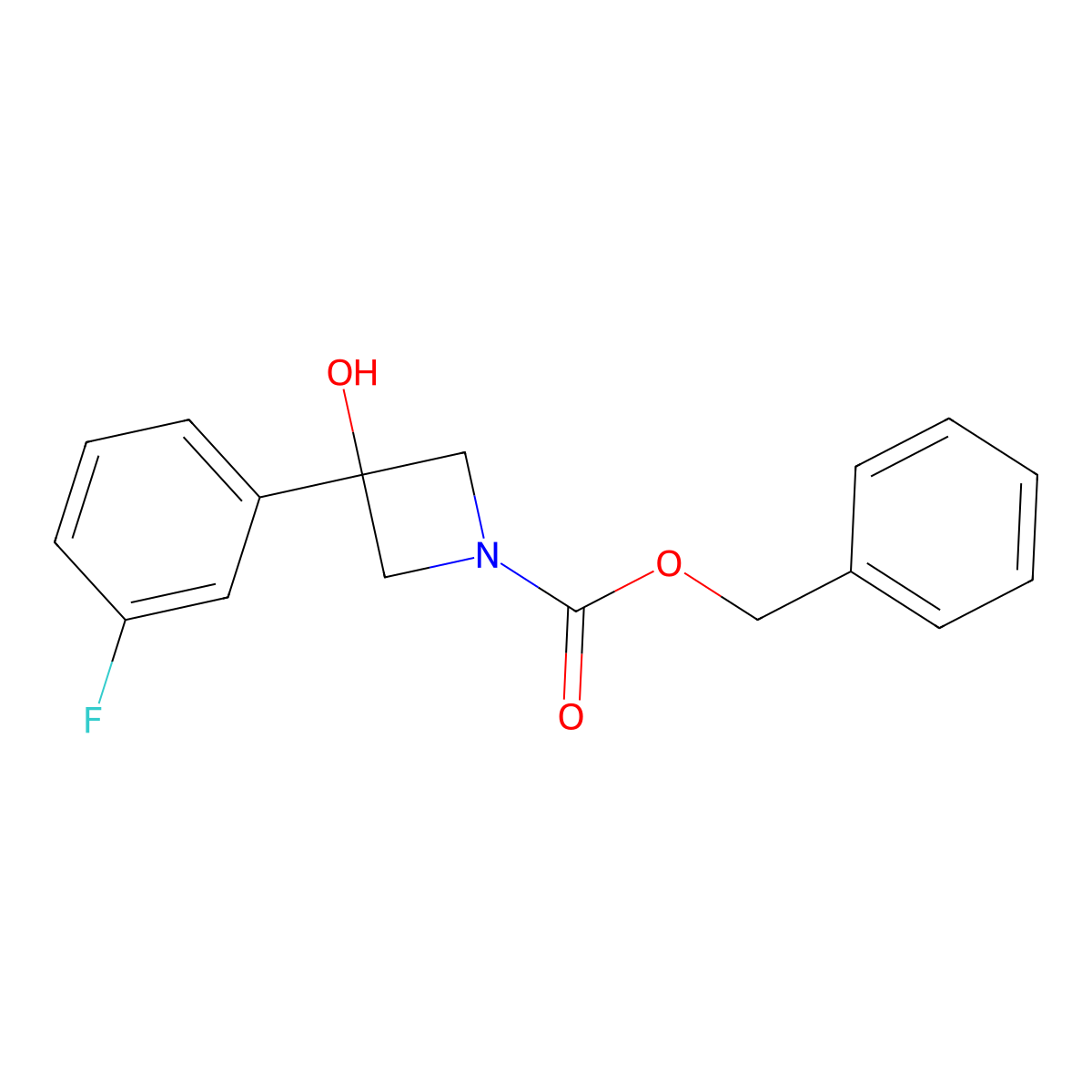Benzyl 3-(3-fluorophenyl)-3-hydroxyazetidine-1-carboxylate molecular structure, CAS 2680877-90-9