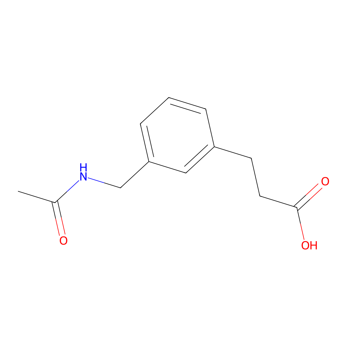 3-[3-(Acetamidomethyl)phenyl]propanoic acid molecular structure, CAS 2680877-96-5