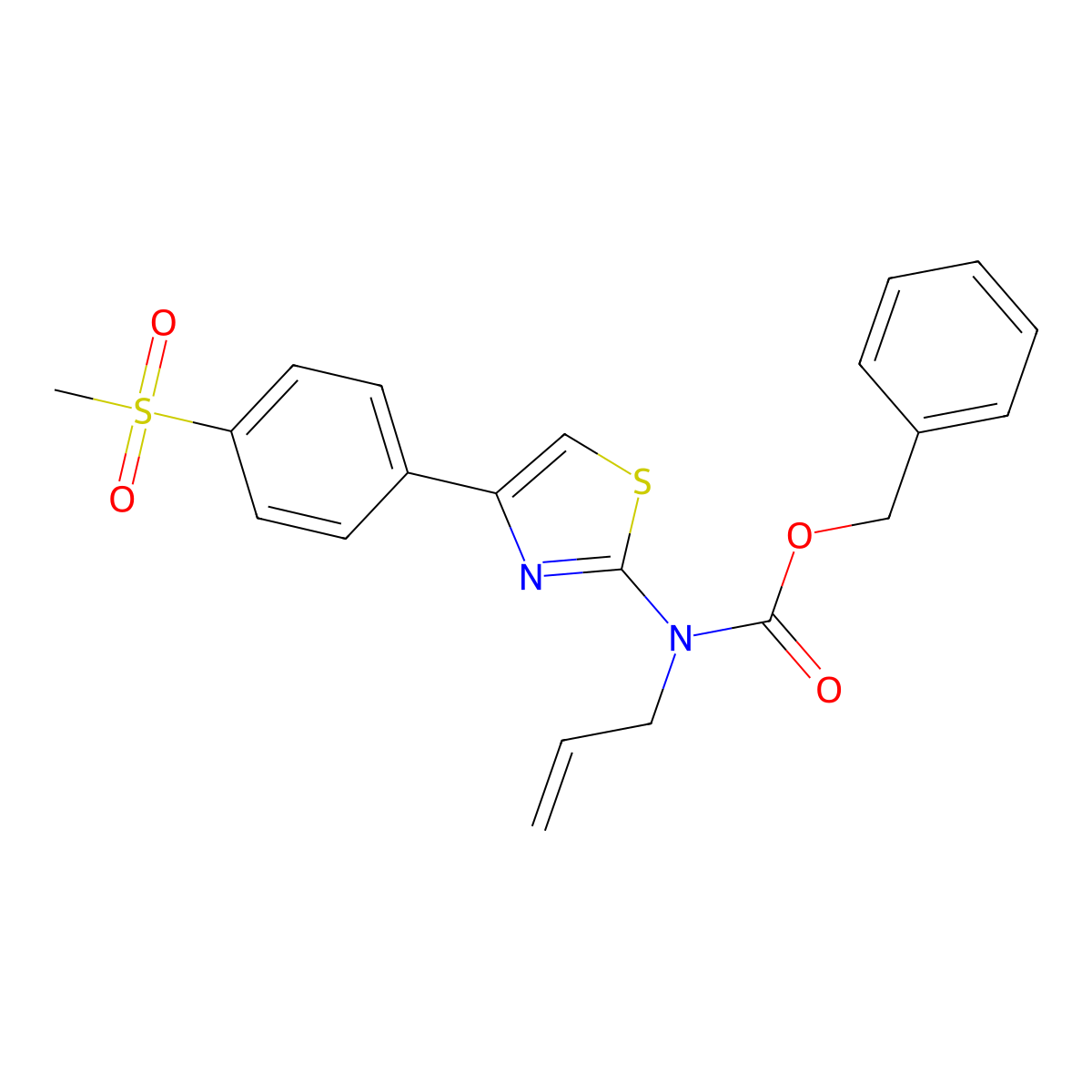 benzyl N-[4-(4-methanesulfonylphenyl)-1,3-thiazol-2-yl]-N-(prop-2-en-1-yl)carbamate molecular structure, CAS 2680878-02-6