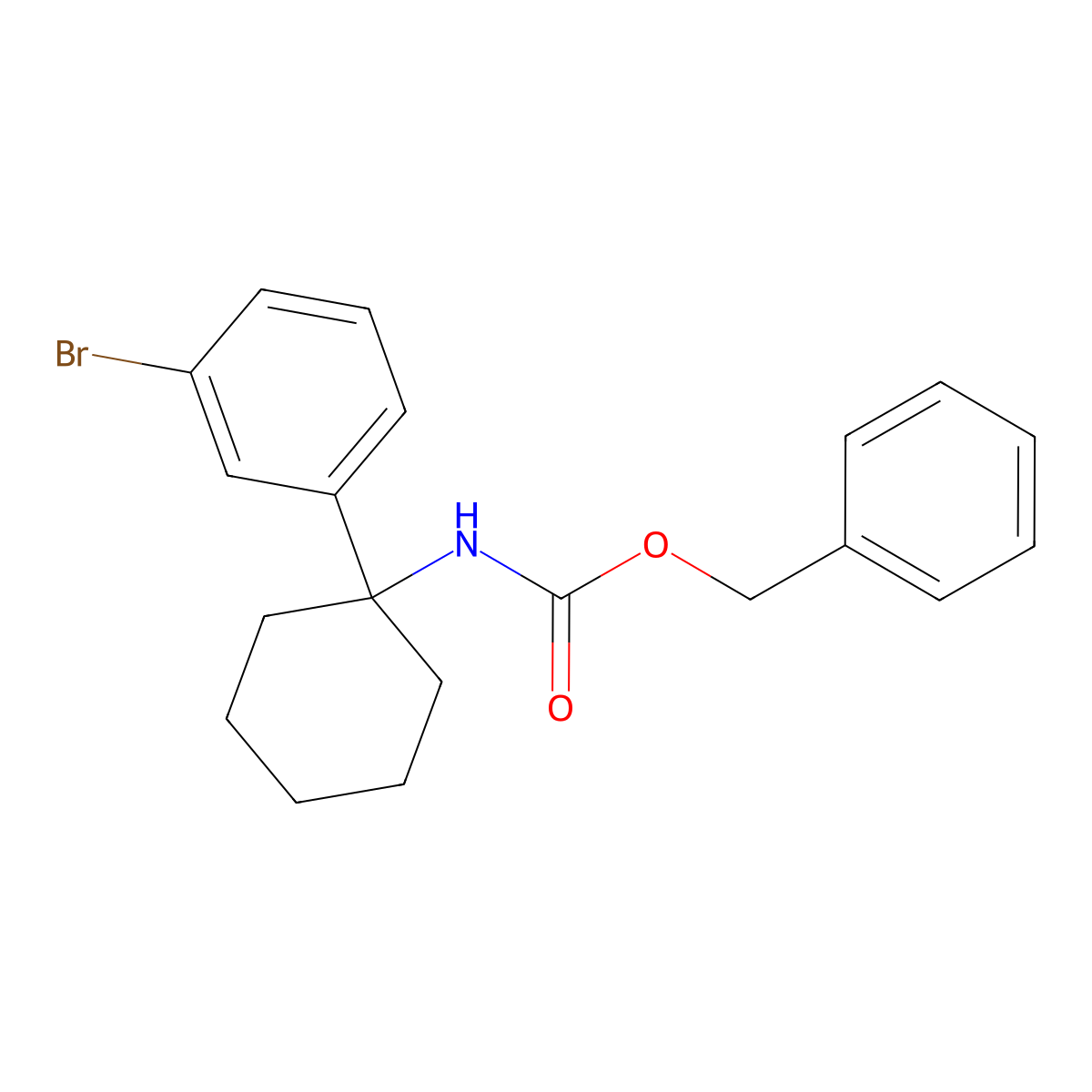 benzyl N-[1-(3-bromophenyl)cyclohexyl]carbamate molecular structure, CAS 2680878-07-1