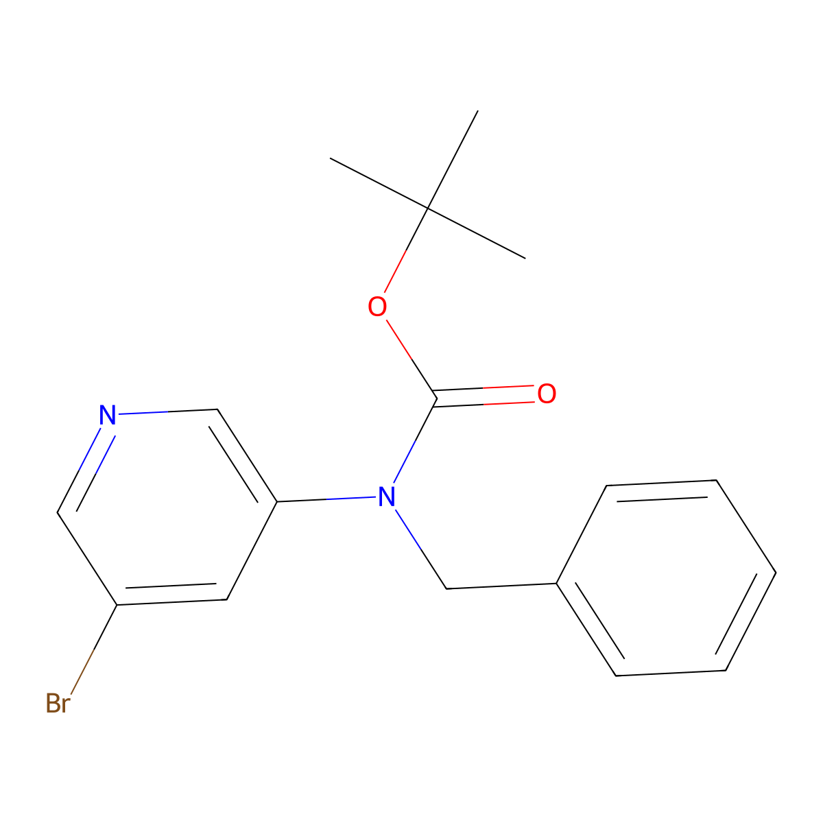 tert-butyl N-benzyl-N-(5-bromopyridin-3-yl)carbamate molecular structure, CAS 2680878-09-3