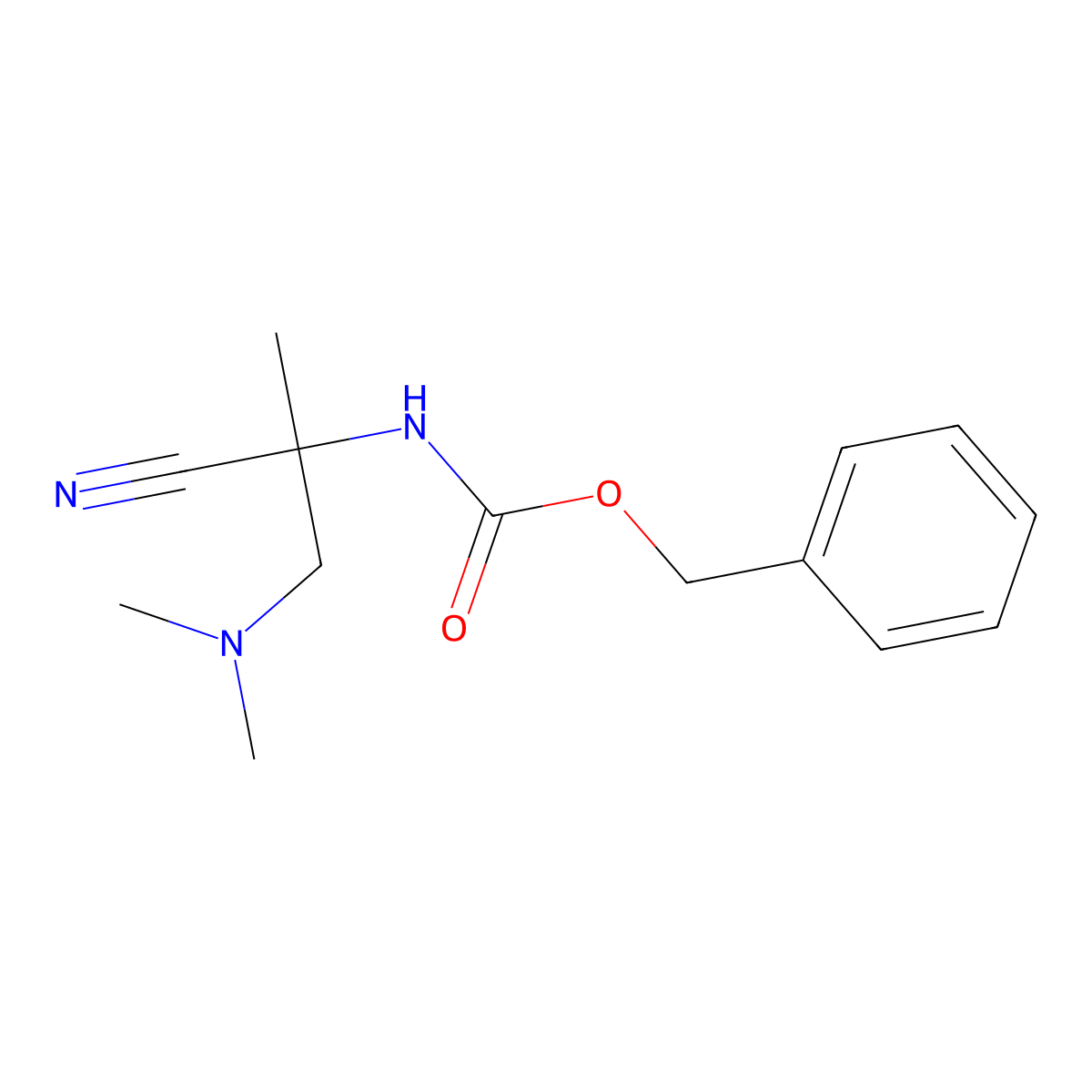 benzyl N-[1-cyano-2-(dimethylamino)-1-methylethyl]carbamate molecular structure, CAS 2680878-23-1