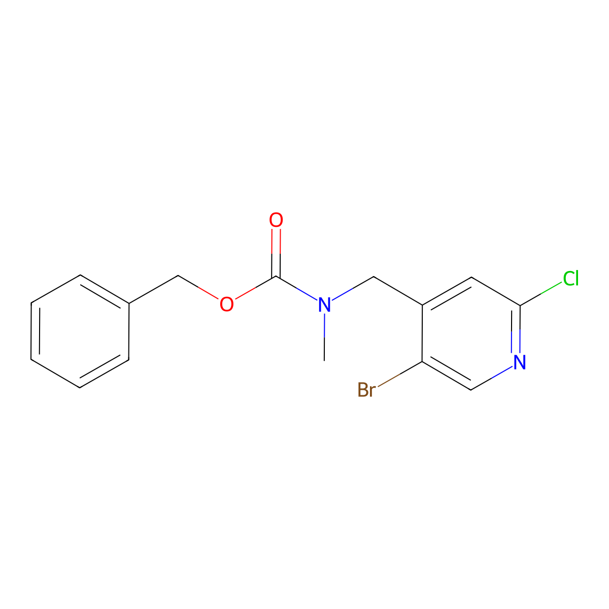 benzyl N-[(5-bromo-2-chloropyridin-4-yl)methyl]-N-methylcarbamate molecular structure, CAS 2680878-29-7