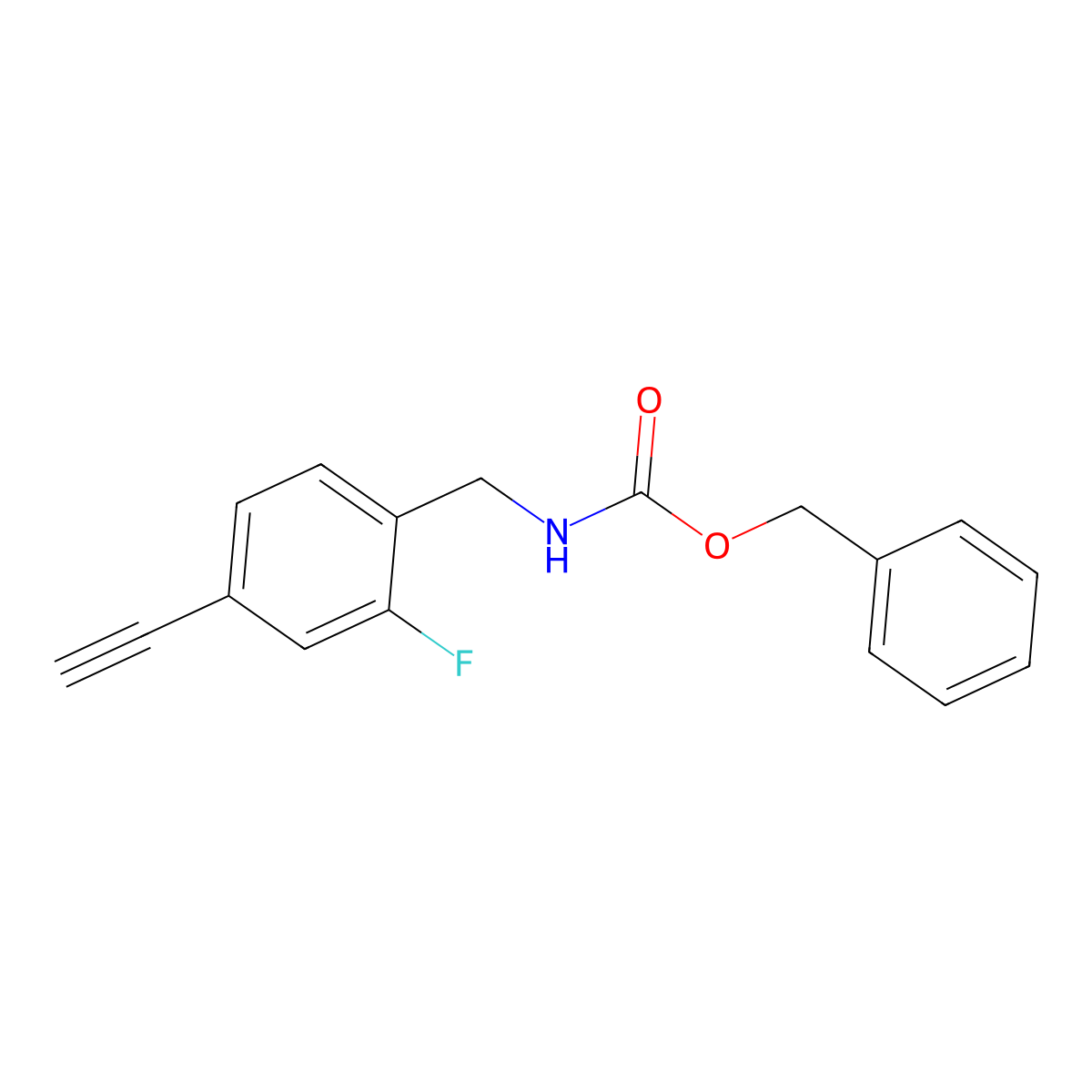 benzyl N-[(4-ethynyl-2-fluorophenyl)methyl]carbamate molecular structure, CAS 2680878-33-3