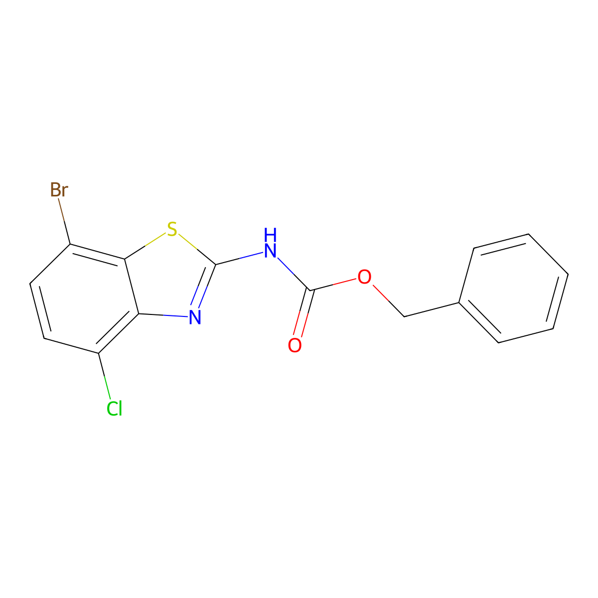 benzyl N-(7-bromo-4-chloro-1,3-benzothiazol-2-yl)carbamate molecular structure, CAS 2680878-36-6