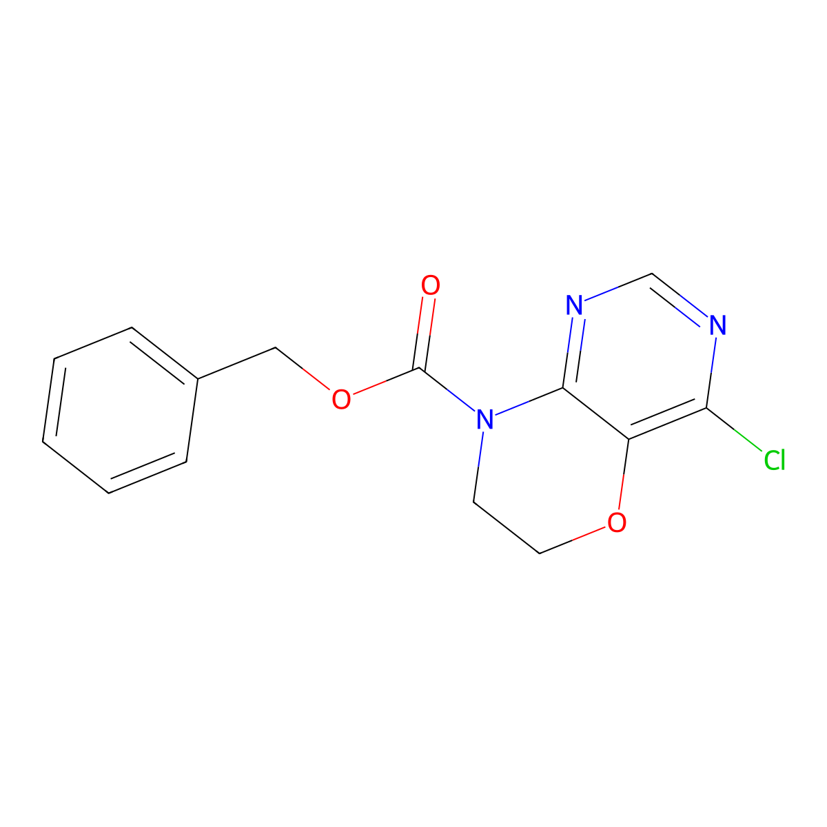 benzyl 4-chloro-6H,7H,8H-pyrimido[5,4-b][1,4]oxazine-8-carboxylate molecular structure, CAS 2680878-37-7