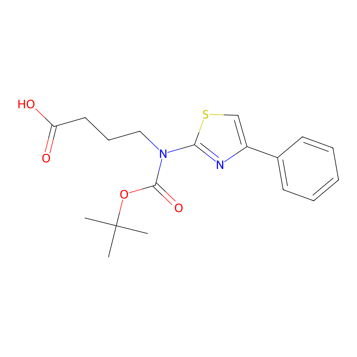 4-{[(Tert-butoxy)carbonyl](4-phenyl-1,3-thiazol-2-yl)amino}butanoic acid molecular structure, CAS 2680878-39-9