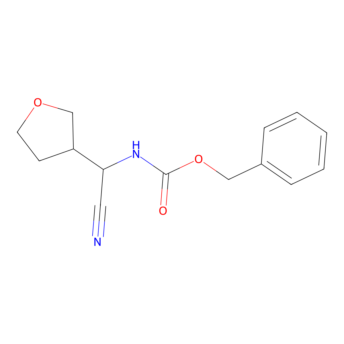 benzyl N-[cyano(oxolan-3-yl)methyl]carbamate molecular structure, CAS 2680878-42-4