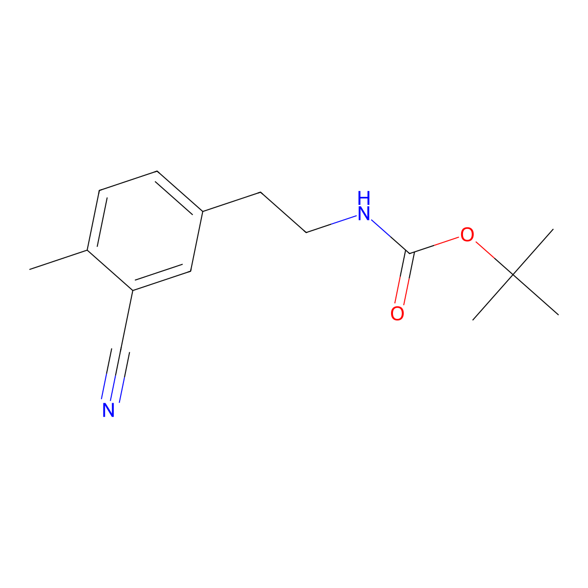 tert-butyl N-[2-(3-cyano-4-methylphenyl)ethyl]carbamate molecular structure, CAS 2680878-45-7