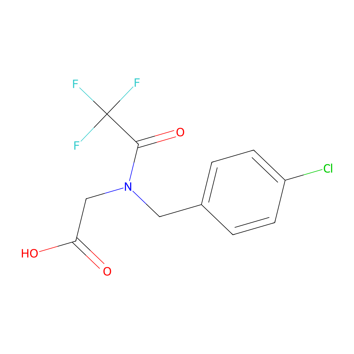 2-{N-[(4-chlorophenyl)methyl]-2,2,2-trifluoroacetamido}acetic acid molecular structure, CAS 2680878-52-6
