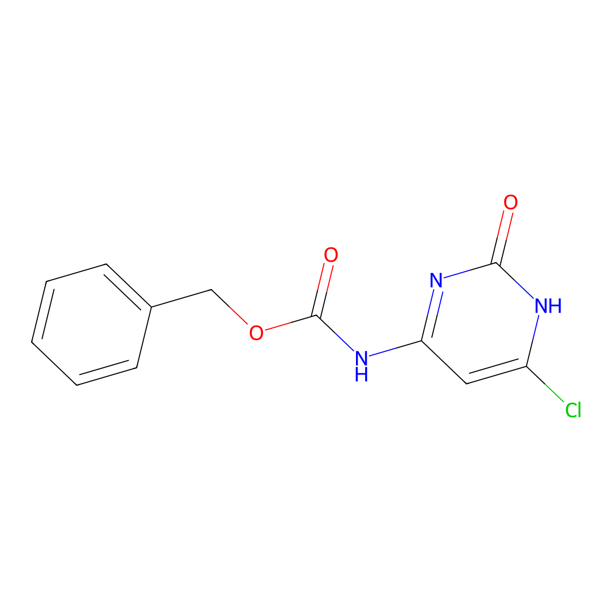 benzyl N-(6-chloro-2-oxo-1,2-dihydropyrimidin-4-yl)carbamate molecular structure, CAS 2680878-58-2