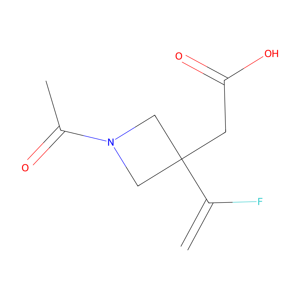 2-[1-Acetyl-3-(1-fluoroethenyl)azetidin-3-yl]acetic acid molecular structure, CAS 2680878-59-3