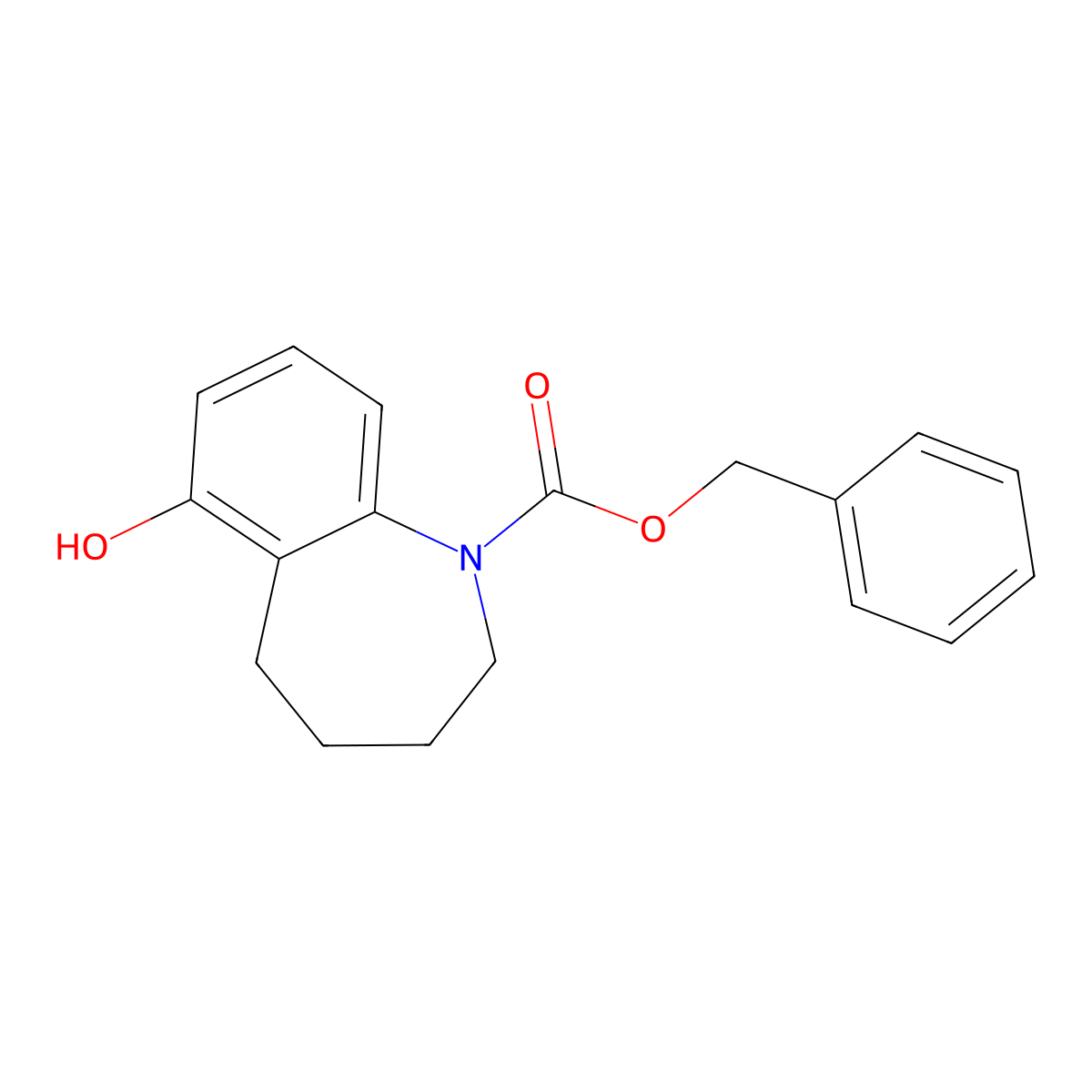 benzyl 6-hydroxy-2,3,4,5-tetrahydro-1H-1-benzazepine-1-carboxylate molecular structure, CAS 2680878-60-6