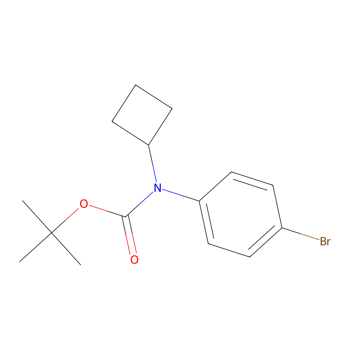 tert-butyl N-(4-bromophenyl)-N-cyclobutylcarbamate molecular structure, CAS 2680878-70-8