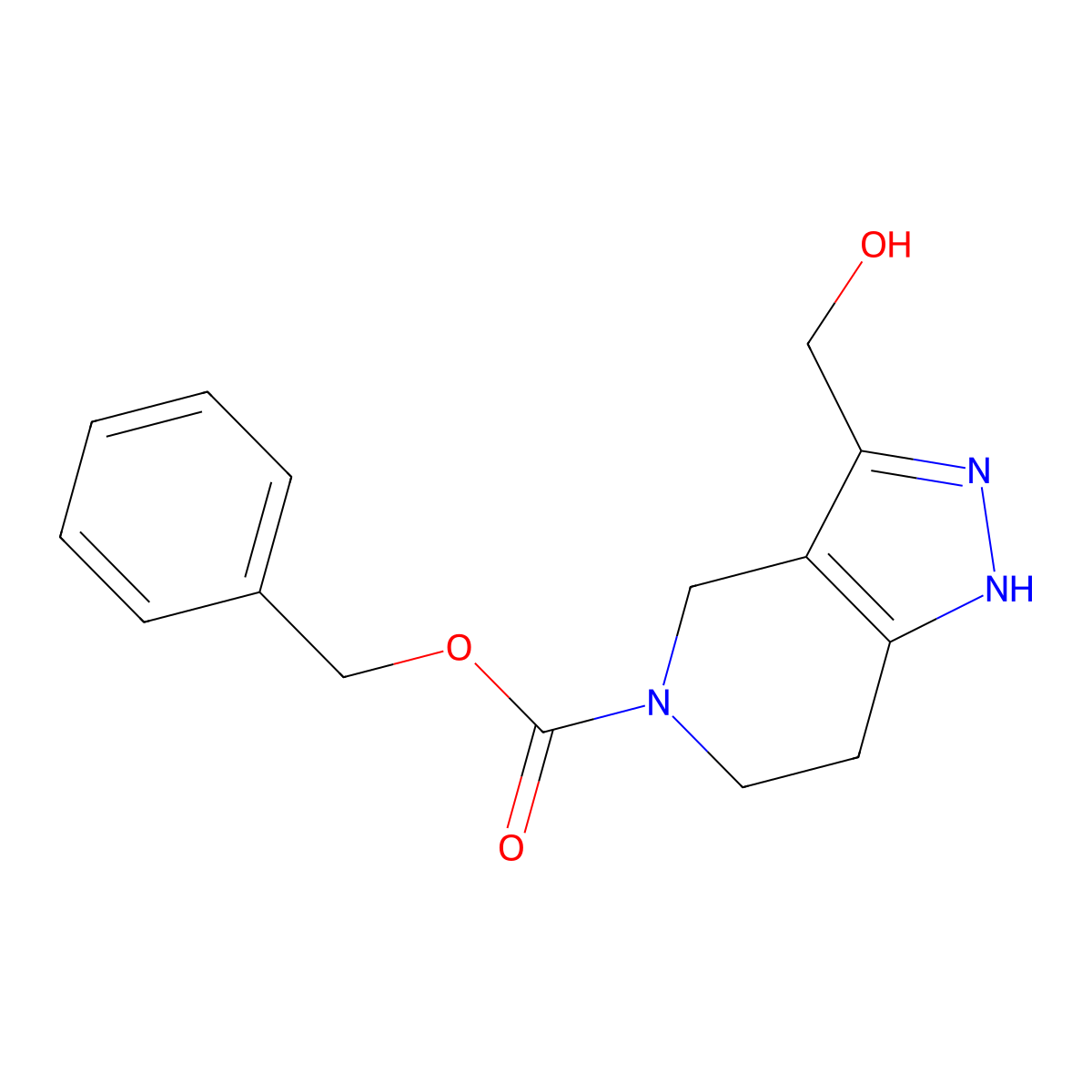 benzyl 3-(hydroxymethyl)-1H,4H,5H,6H,7H-pyrazolo[4,3-c]pyridine-5-carboxylate molecular structure, CAS 2680878-72-0