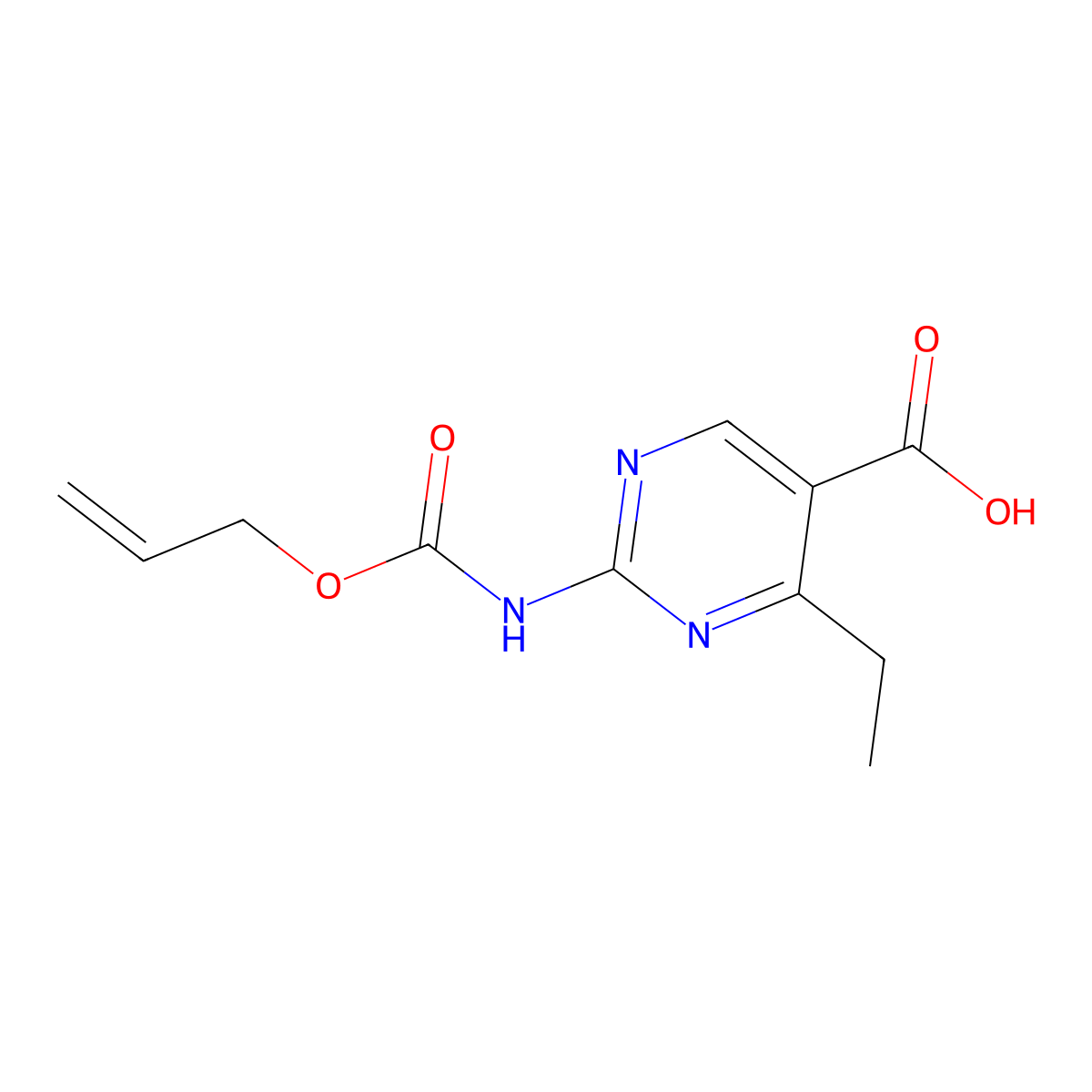 4-Ethyl-2-{[(prop-2-en-1-yloxy)carbonyl]amino}pyrimidine-5-carboxylic acid molecular structure, CAS 2680878-73-1