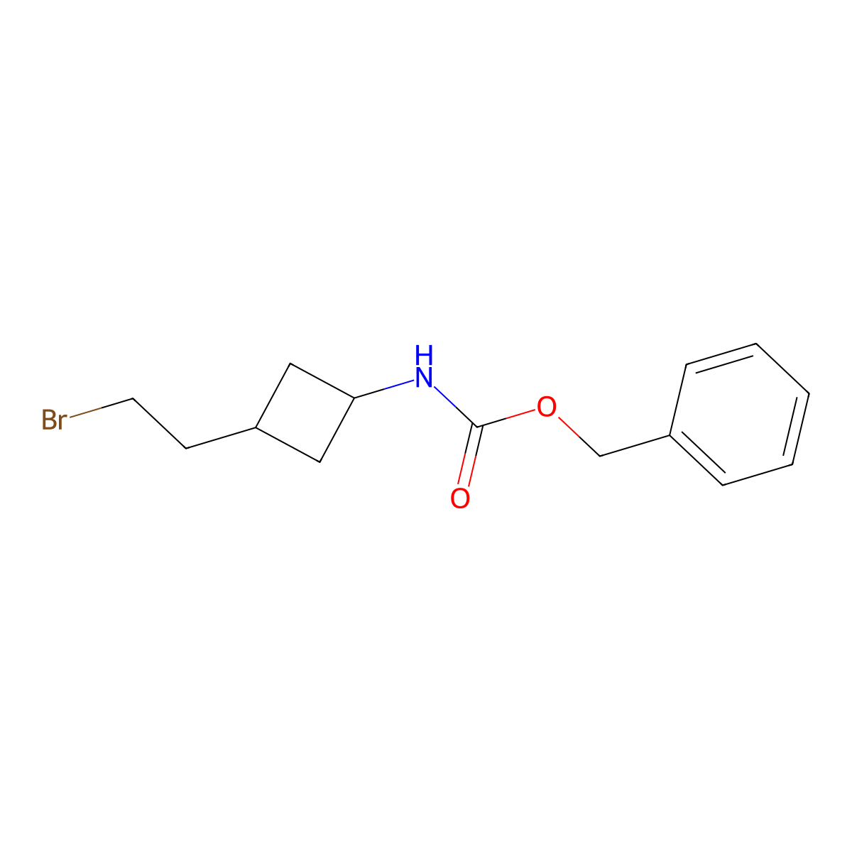 benzyl N-[3-(2-bromoethyl)cyclobutyl]carbamate molecular structure, CAS 2680878-75-3