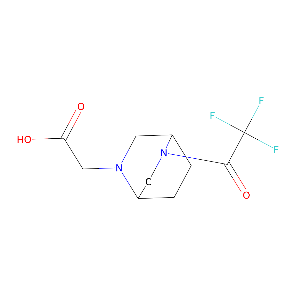2-[5-(2,2,2-Trifluoroacetyl)-2,5-diazabicyclo[2.2.2]octan-2-yl]acetic acid molecular structure, CAS 2680878-77-5