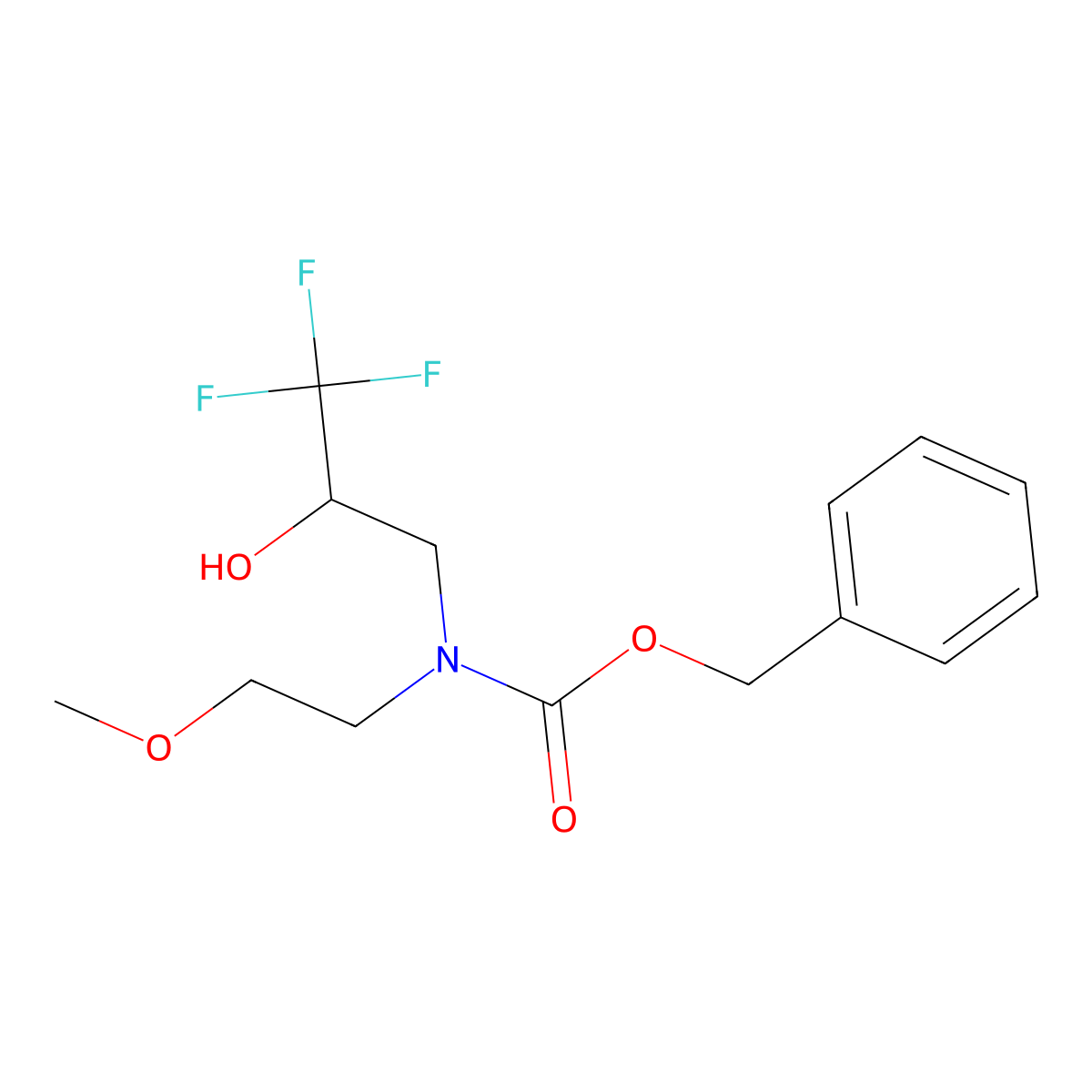 benzyl N-(2-methoxyethyl)-N-(3,3,3-trifluoro-2-hydroxypropyl)carbamate molecular structure, CAS 2680878-78-6