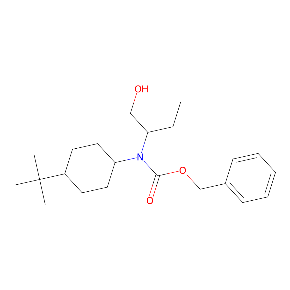benzyl N-(4-tert-butylcyclohexyl)-N-(1-hydroxybutan-2-yl)carbamate molecular structure, CAS 2680878-86-6