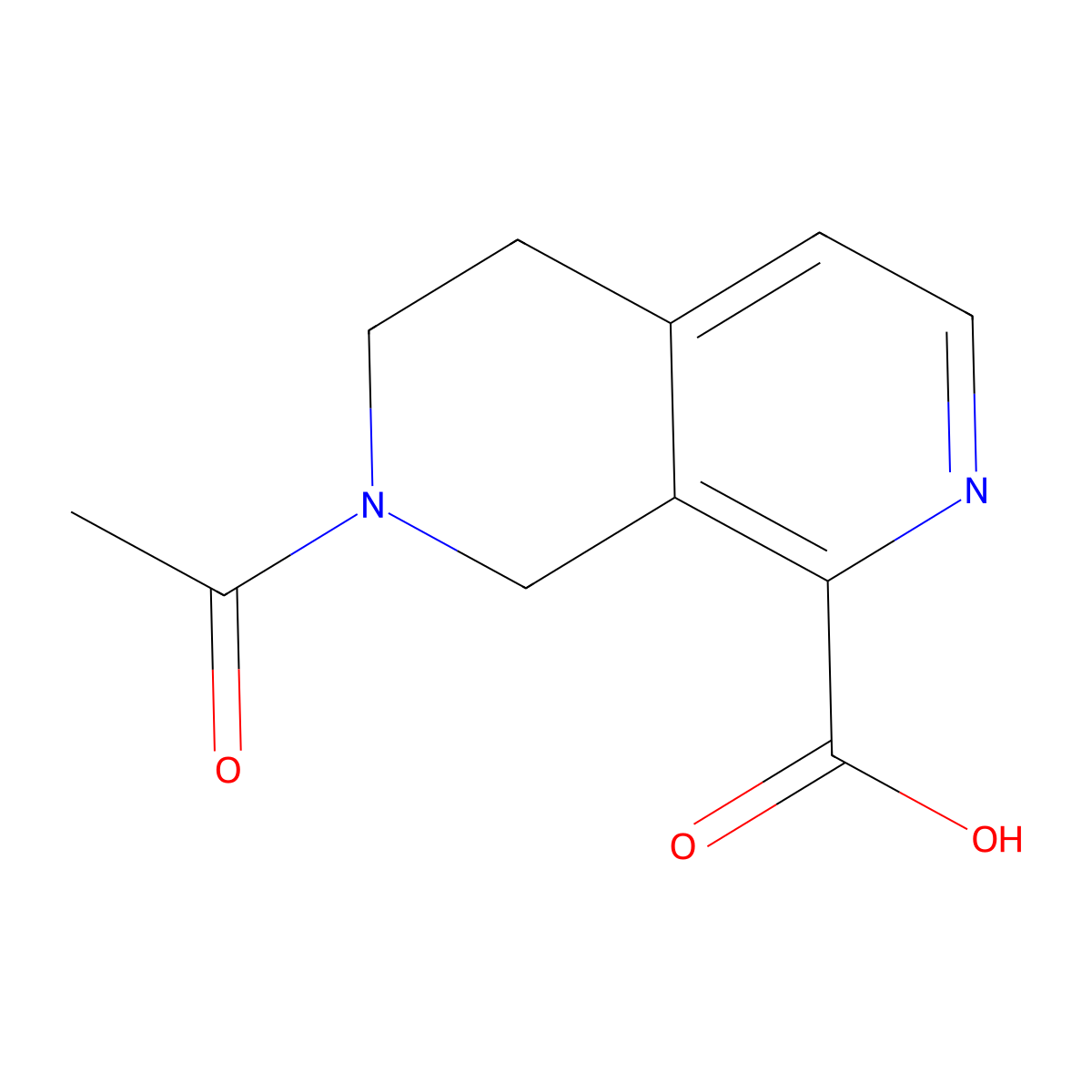 7-Acetyl-5,6,7,8-tetrahydro-2,7-naphthyridine-1-carboxylic acid molecular structure, CAS 2680878-87-7