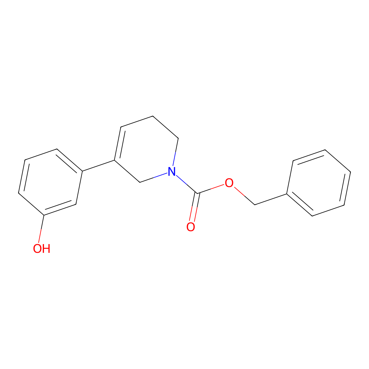 Benzyl 5-(3-hydroxyphenyl)-1,2,3,6-tetrahydropyridine-1-carboxylate molecular structure, CAS 2680878-91-3