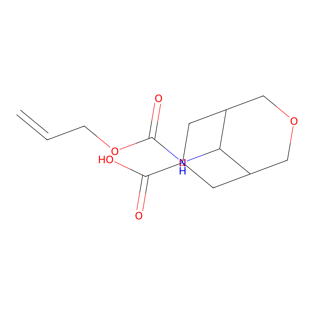9-{[(Prop-2-en-1-yloxy)carbonyl]amino}-3-oxabicyclo[3.3.1]nonane-7-carboxylic acid molecular structure, CAS 2680878-97-9