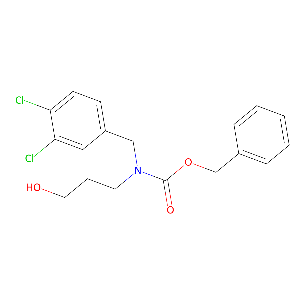 benzyl N-[(3,4-dichlorophenyl)methyl]-N-(3-hydroxypropyl)carbamate molecular structure, CAS 2680878-98-0