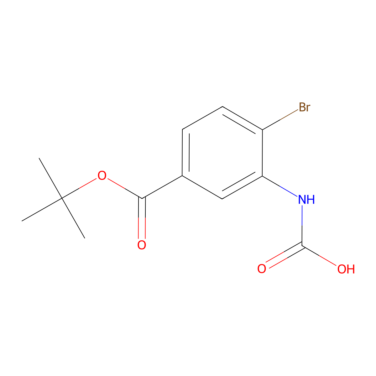 {2-Bromo-5-[(tert-butoxy)carbonyl]phenyl}carbamic acid molecular structure, CAS 2680879-01-8
