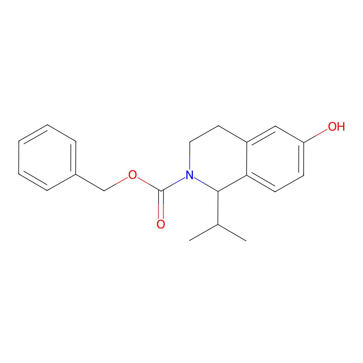 Benzyl 6-hydroxy-1-(propan-2-yl)-1,2,3,4-tetrahydroisoquinoline-2-carboxylate molecular structure, CAS 2680879-06-3