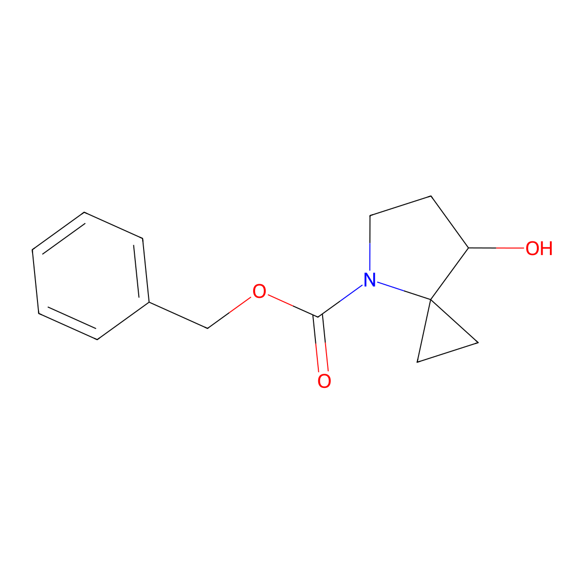 Benzyl 7-hydroxy-4-azaspiro[2.4]heptane-4-carboxylate molecular structure, CAS 2680879-07-4