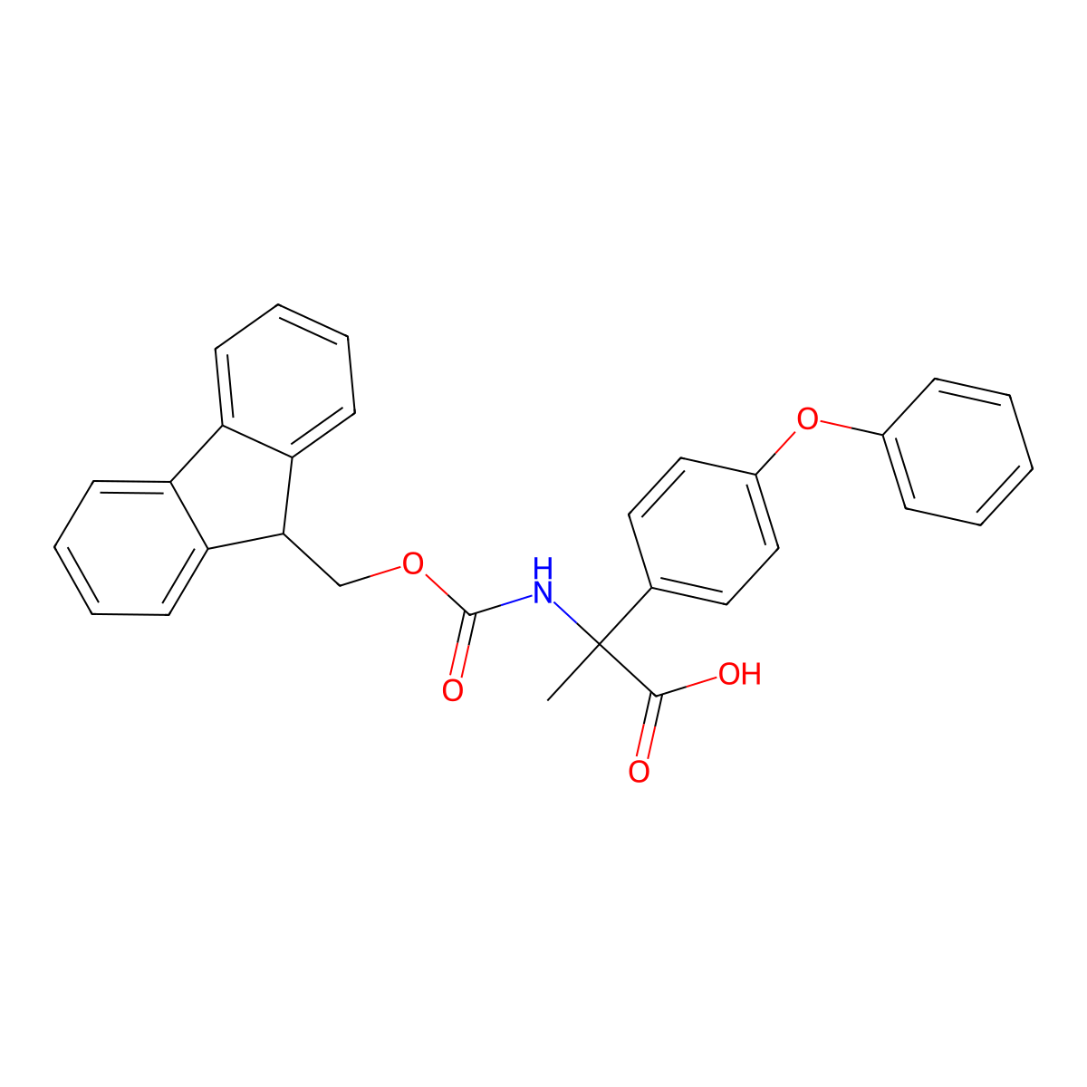 2-({[(9H-fluoren-9-yl)methoxy]carbonyl}amino)-2-(4-phenoxyphenyl)propanoic acid molecular structure, CAS 2680879-08-5
