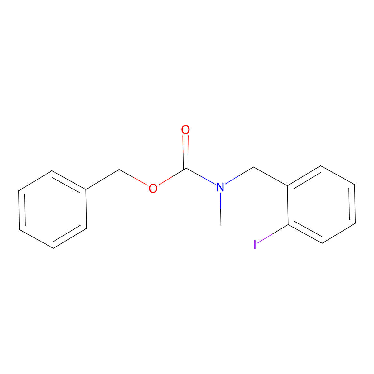 benzyl N-[(2-iodophenyl)methyl]-N-methylcarbamate molecular structure, CAS 2680879-11-0