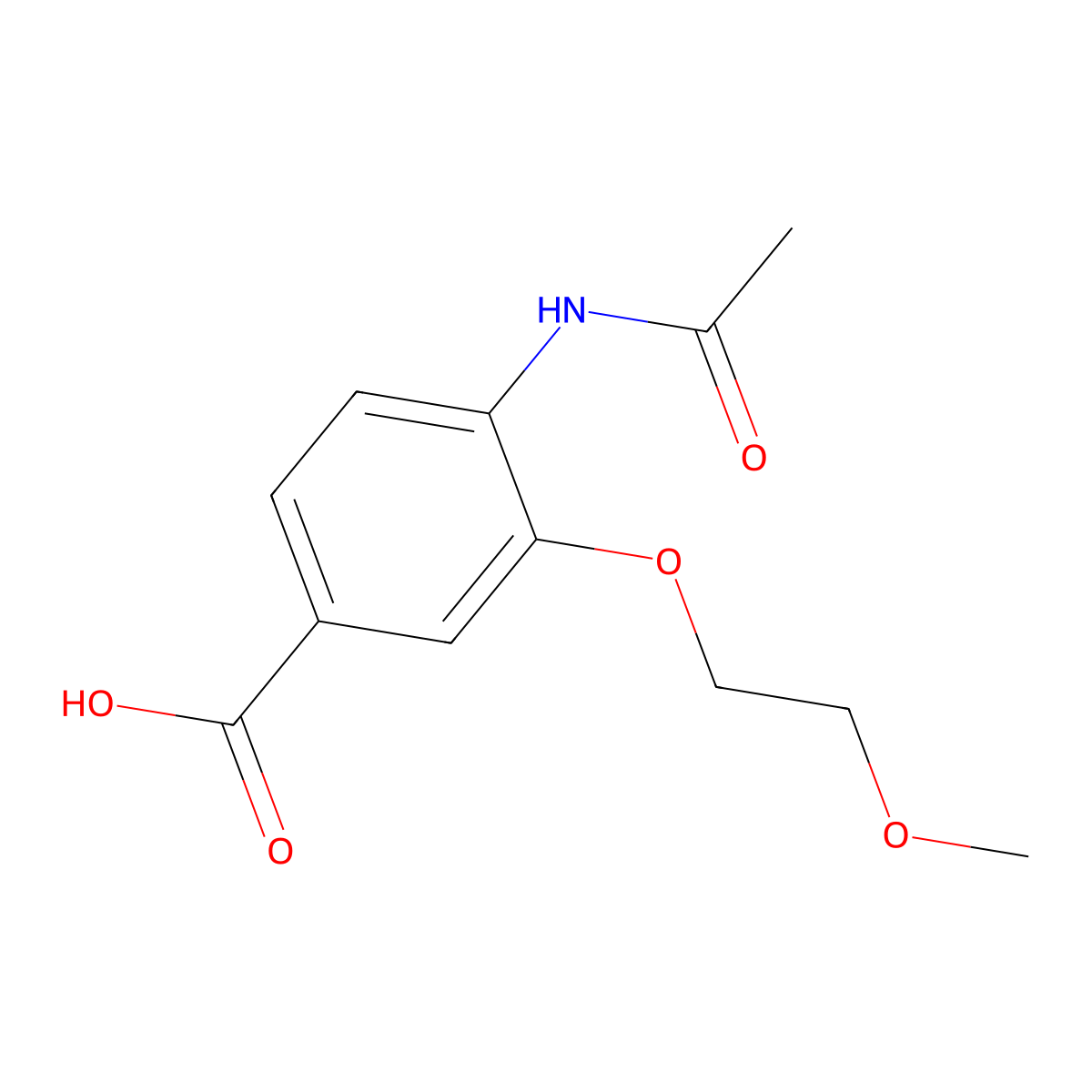 4-Acetamido-3-(2-methoxyethoxy)benzoic acid molecular structure, CAS 2680879-13-2