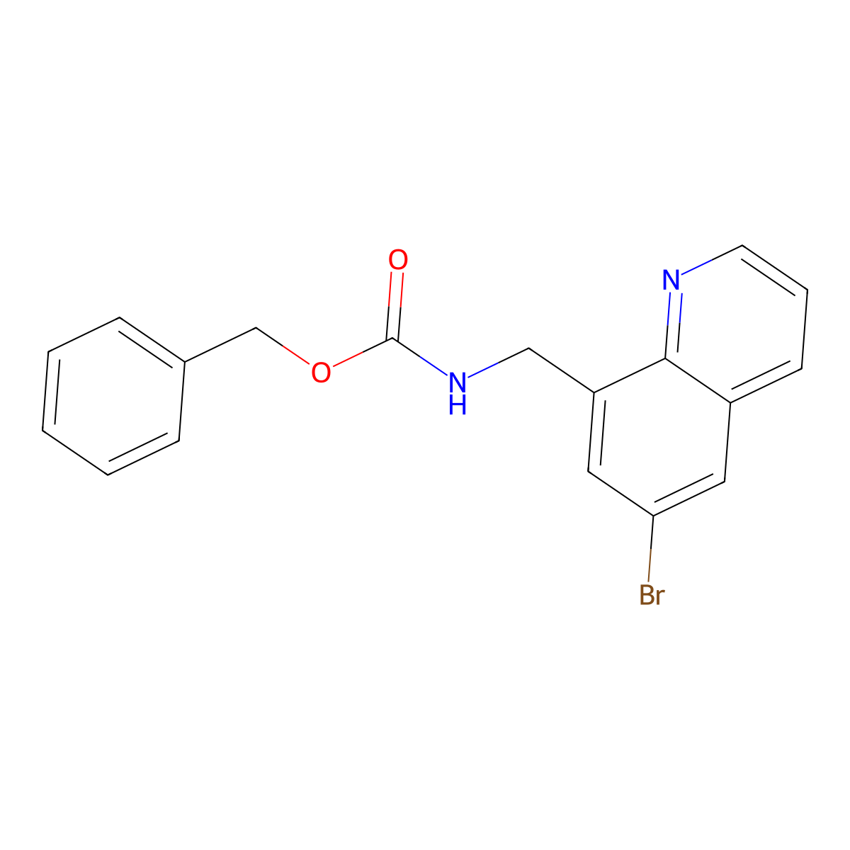 benzyl N-[(6-bromoquinolin-8-yl)methyl]carbamate molecular structure, CAS 2680879-15-4