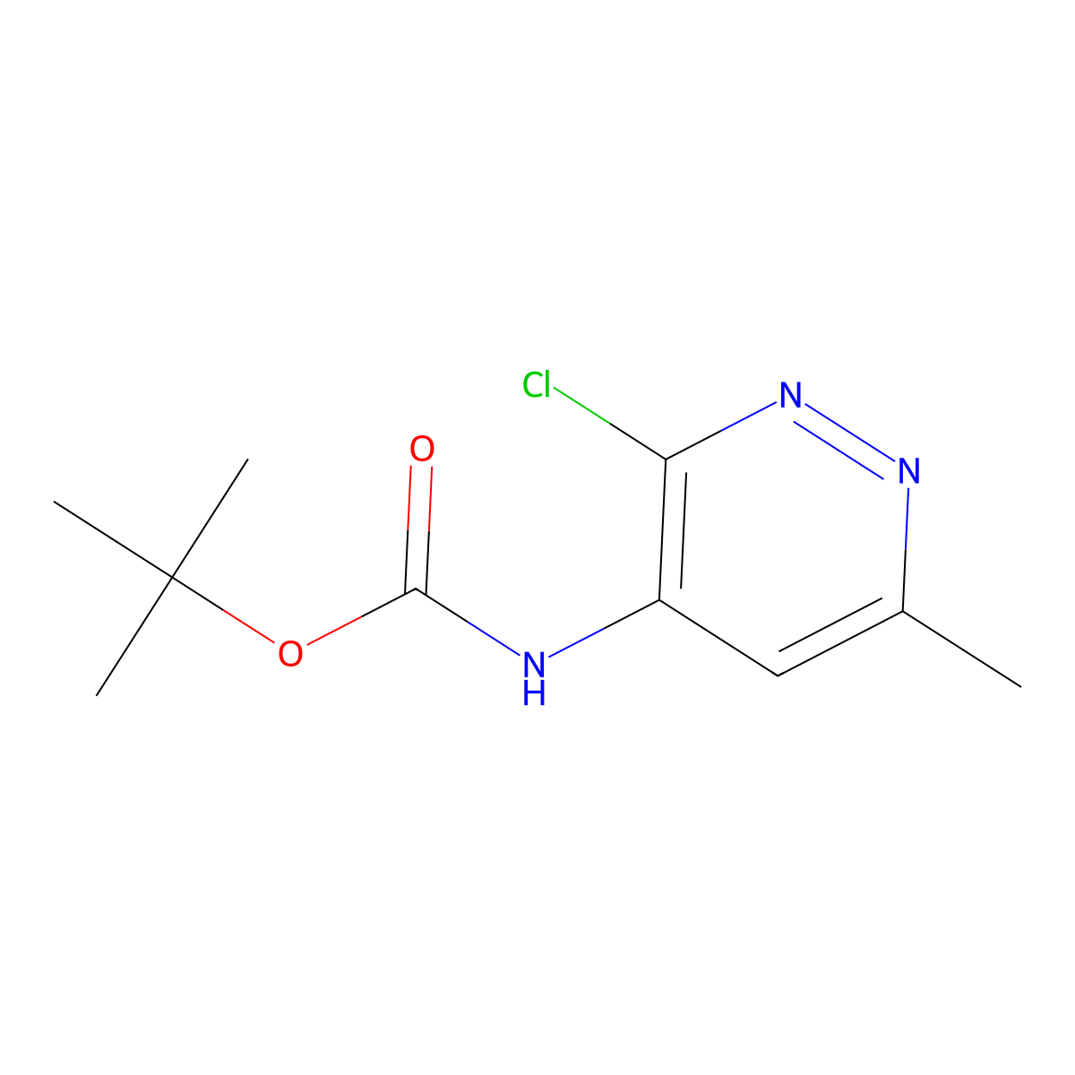 tert-butyl N-(3-chloro-6-methylpyridazin-4-yl)carbamate molecular structure, CAS 2680879-18-7