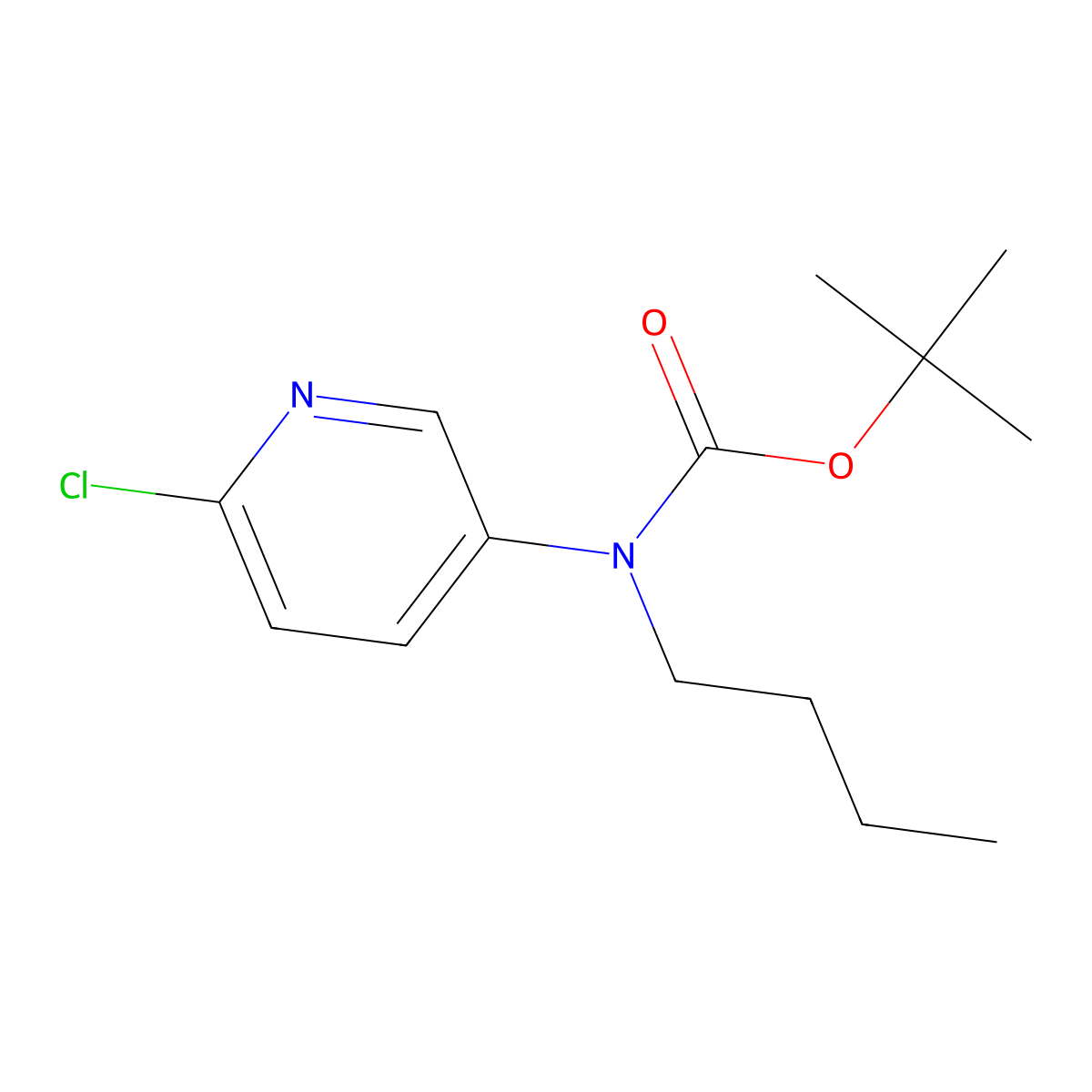 tert-butyl N-butyl-N-(6-chloropyridin-3-yl)carbamate molecular structure, CAS 2680879-22-3