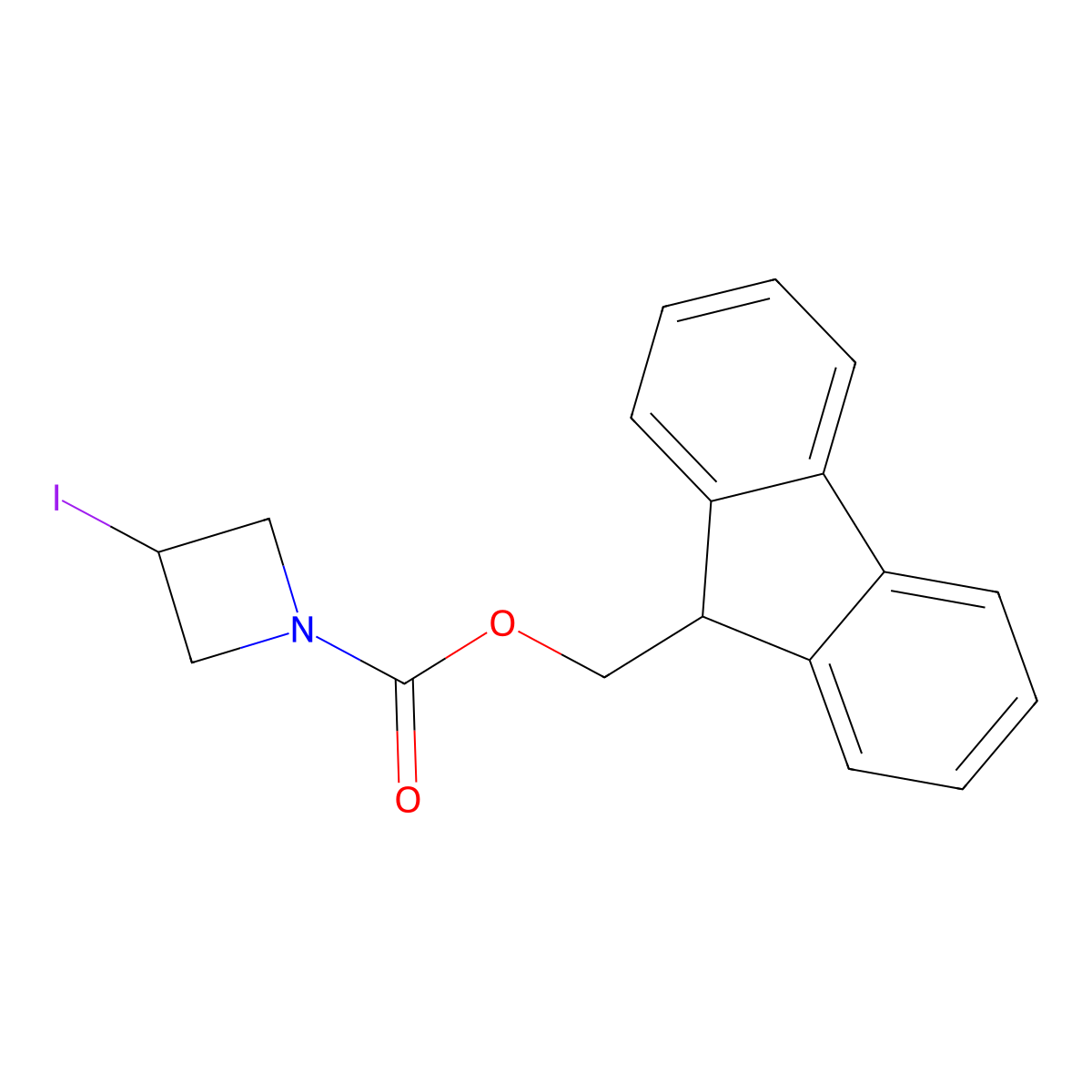 (9H-fluoren-9-yl)methyl 3-iodoazetidine-1-carboxylate molecular structure, CAS 2680879-30-3