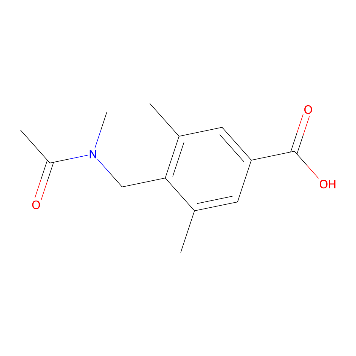 3,5-dimethyl-4-[(N-methylacetamido)methyl]benzoic acid molecular structure, CAS 2680879-36-9