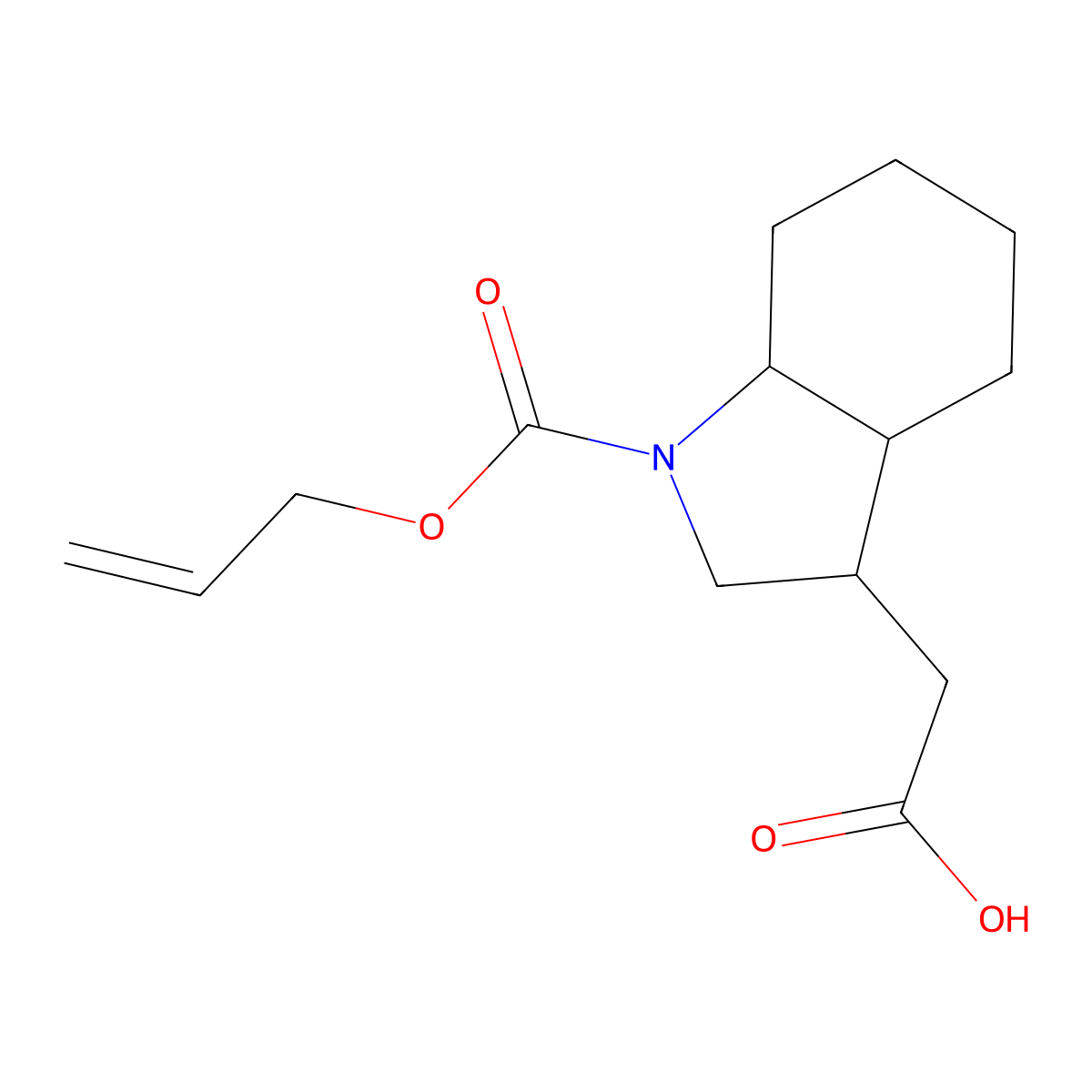 2-{1-[(prop-2-en-1-yloxy)carbonyl]-octahydro-1H-indol-3-yl}acetic acid molecular structure, CAS 2680879-44-9