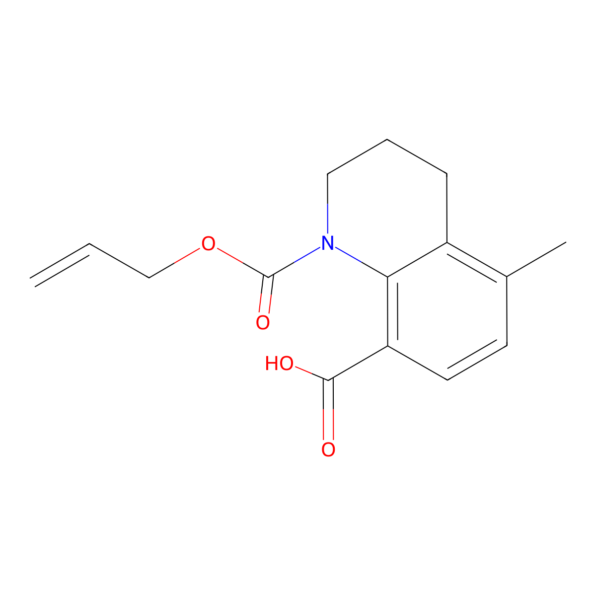 5-Methyl-1-[(prop-2-en-1-yloxy)carbonyl]-1,2,3,4-tetrahydroquinoline-8-carboxylic acid molecular structure, CAS 2680879-48-3