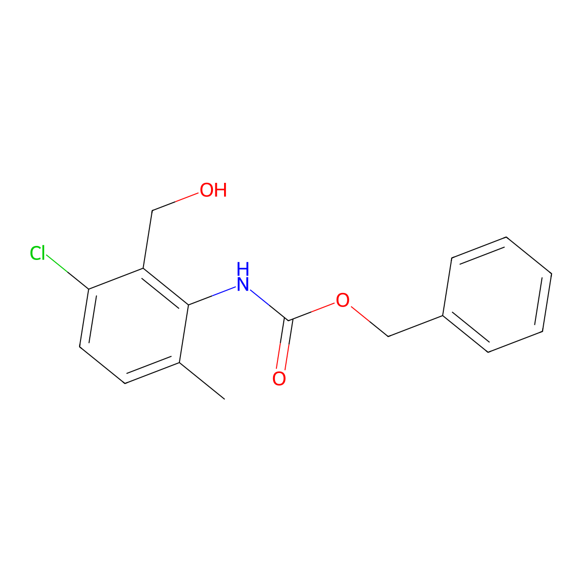 benzyl N-[3-chloro-2-(hydroxymethyl)-6-methylphenyl]carbamate molecular structure, CAS 2680879-52-9